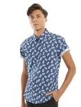 Doctor Who TARDIS Short-Sleeved Woven Button-Up, BLUE, hi-res
