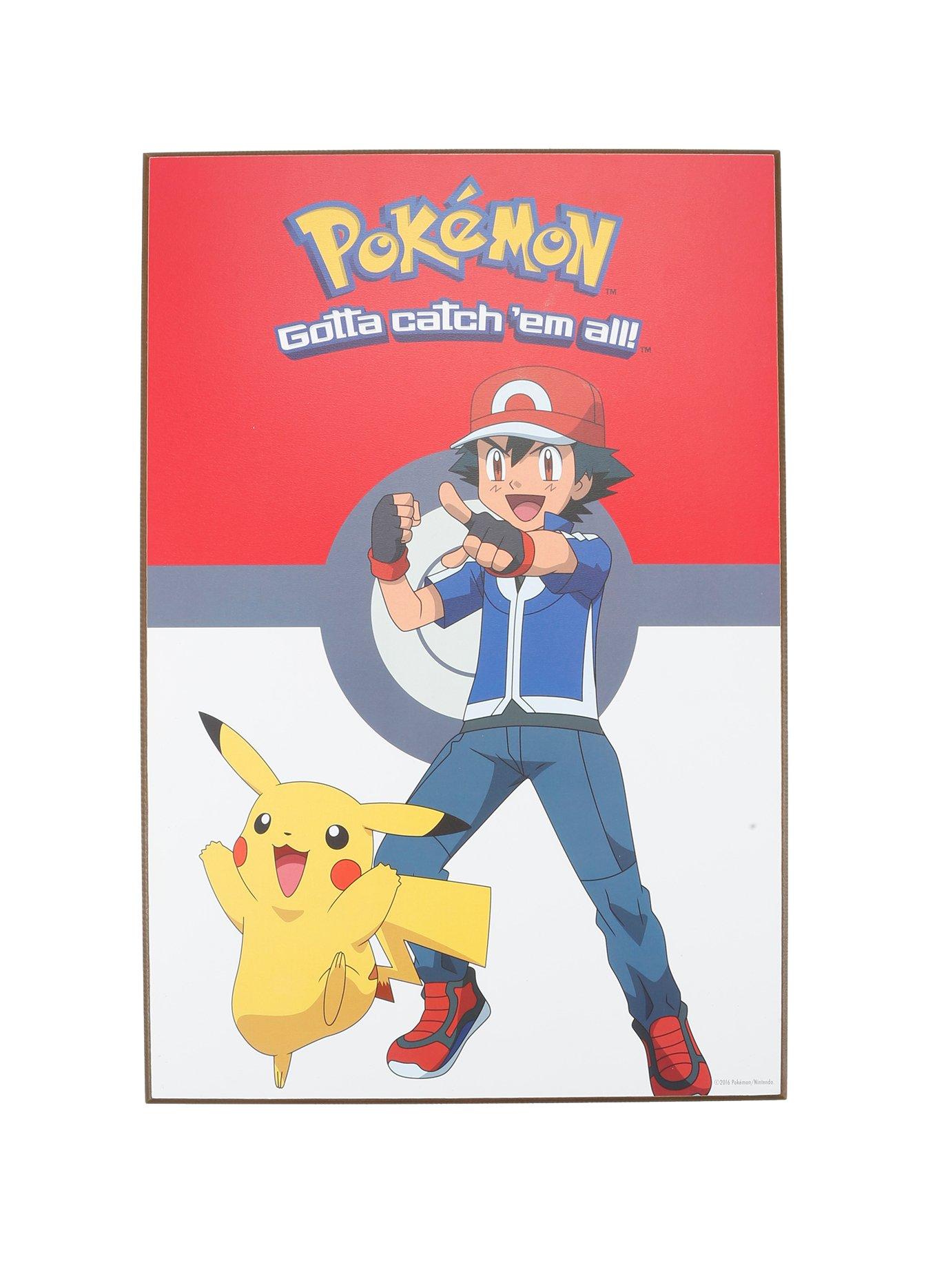 Pokemon Ash & Pikachu Wood Wall Art, , hi-res