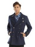 Doctor Who Embroidered TARDIS Guys Peacoat, BLUE, hi-res