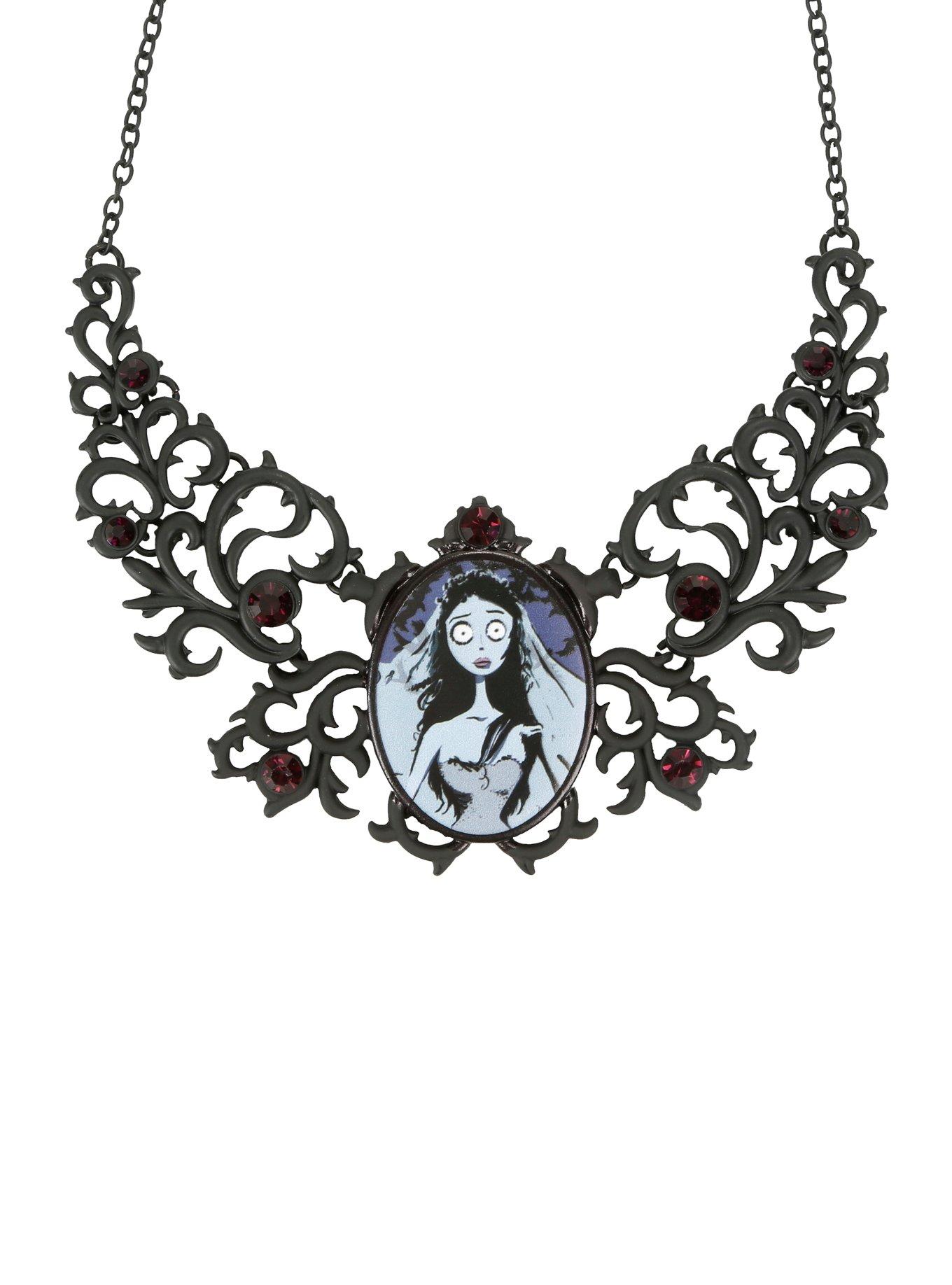 Corpse Bride Pendant Cameo Necklace, , hi-res