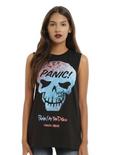 Panic! At The Disco DC Comics Suicide Squad Girls Muscle Top, BLACK, hi-res