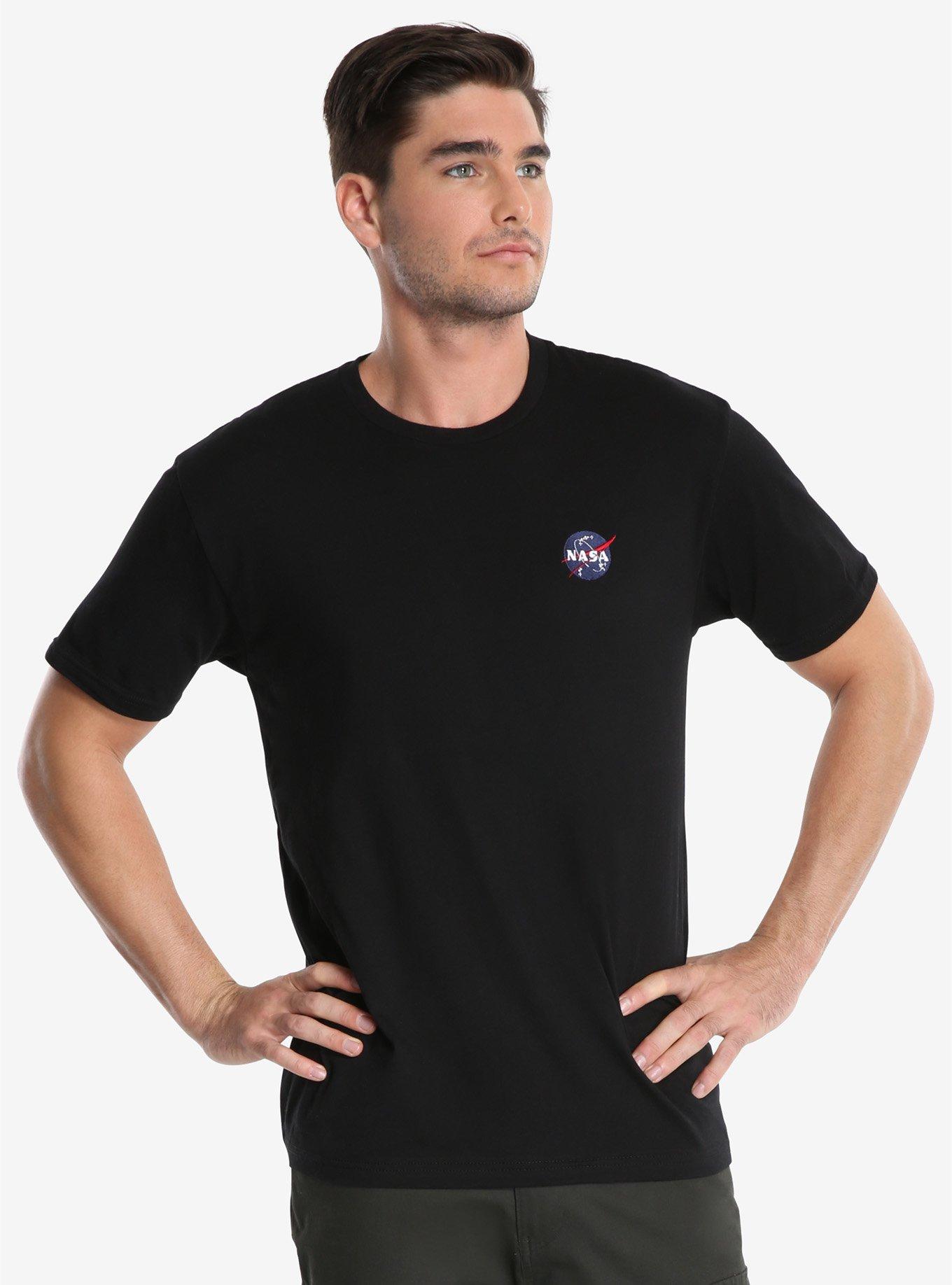 NASA Embroidered Logo T-Shirt, BLACK, hi-res