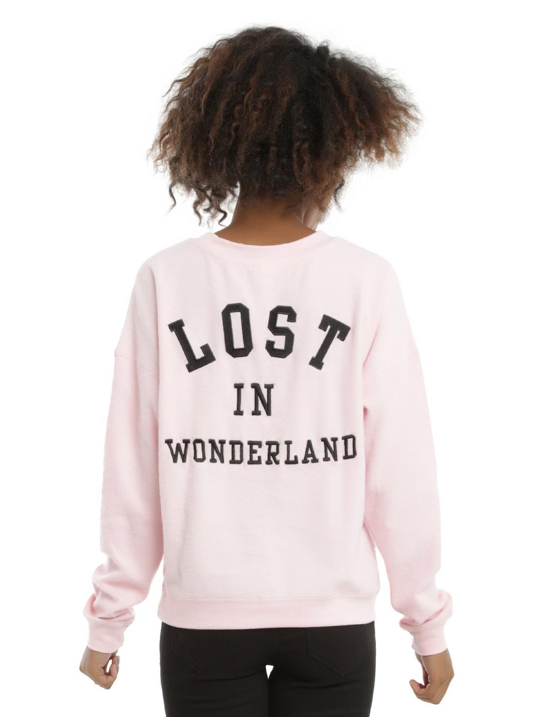 Disney Alice In Wonderland Pink Girls Pullover Crew Neck, BLUE, hi-res