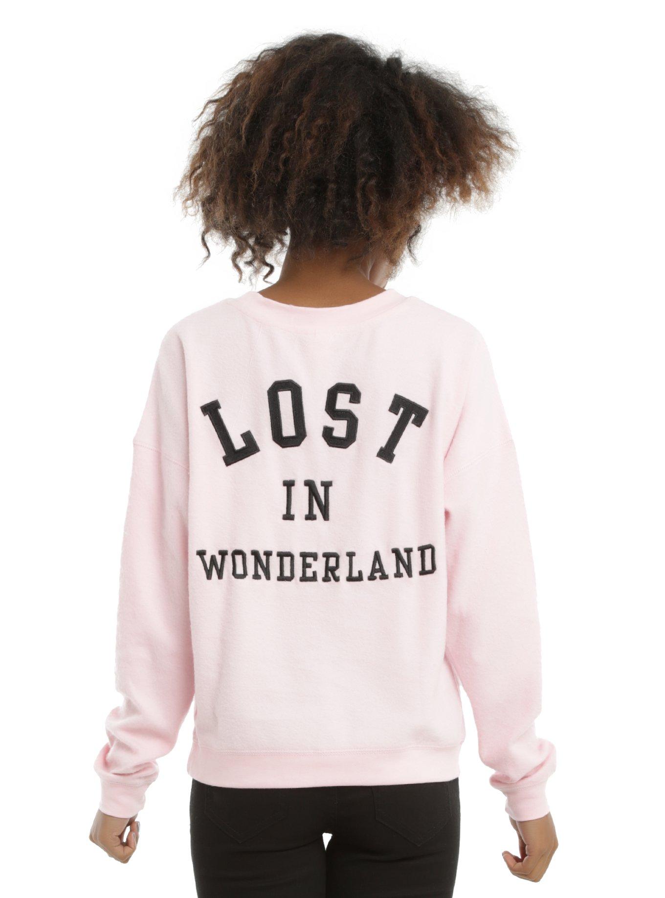 Disney Alice In Wonderland Pink Girls Pullover Crew Neck, BLUE, hi-res