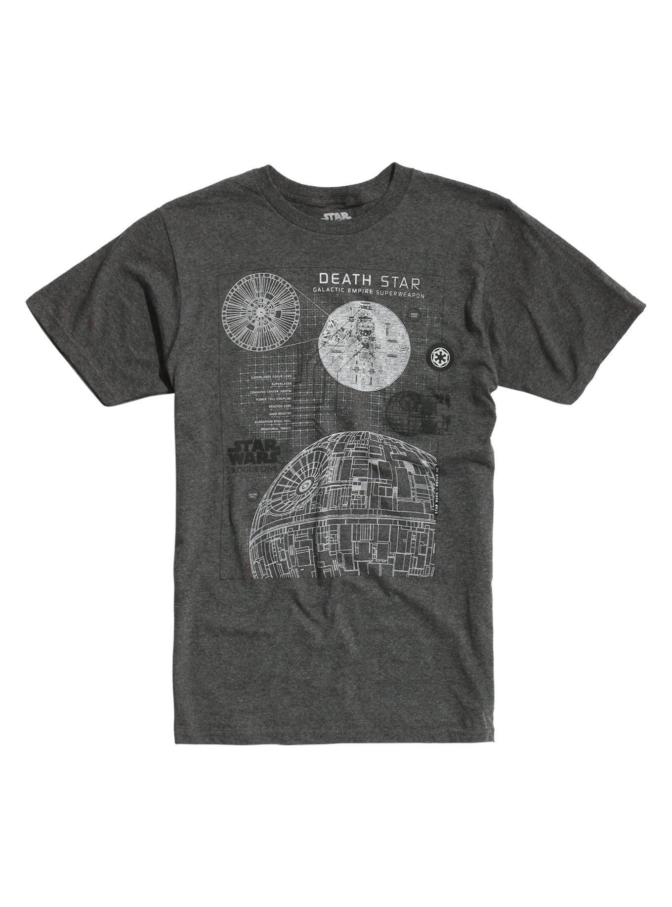 Star Wars Rogue One Death Star Schematic T-Shirt, BLACK, hi-res