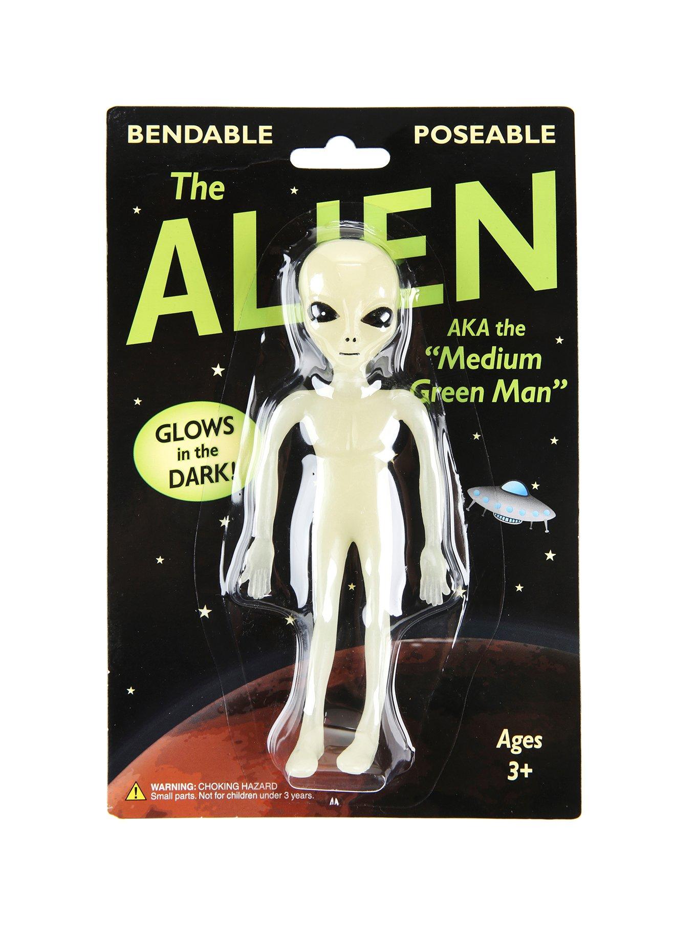 Bendable Poseable Glow-In-The-Dark Alien Figure, , hi-res