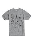 The Nightmare Before Christmas Characters T-Shirt, GREY, hi-res