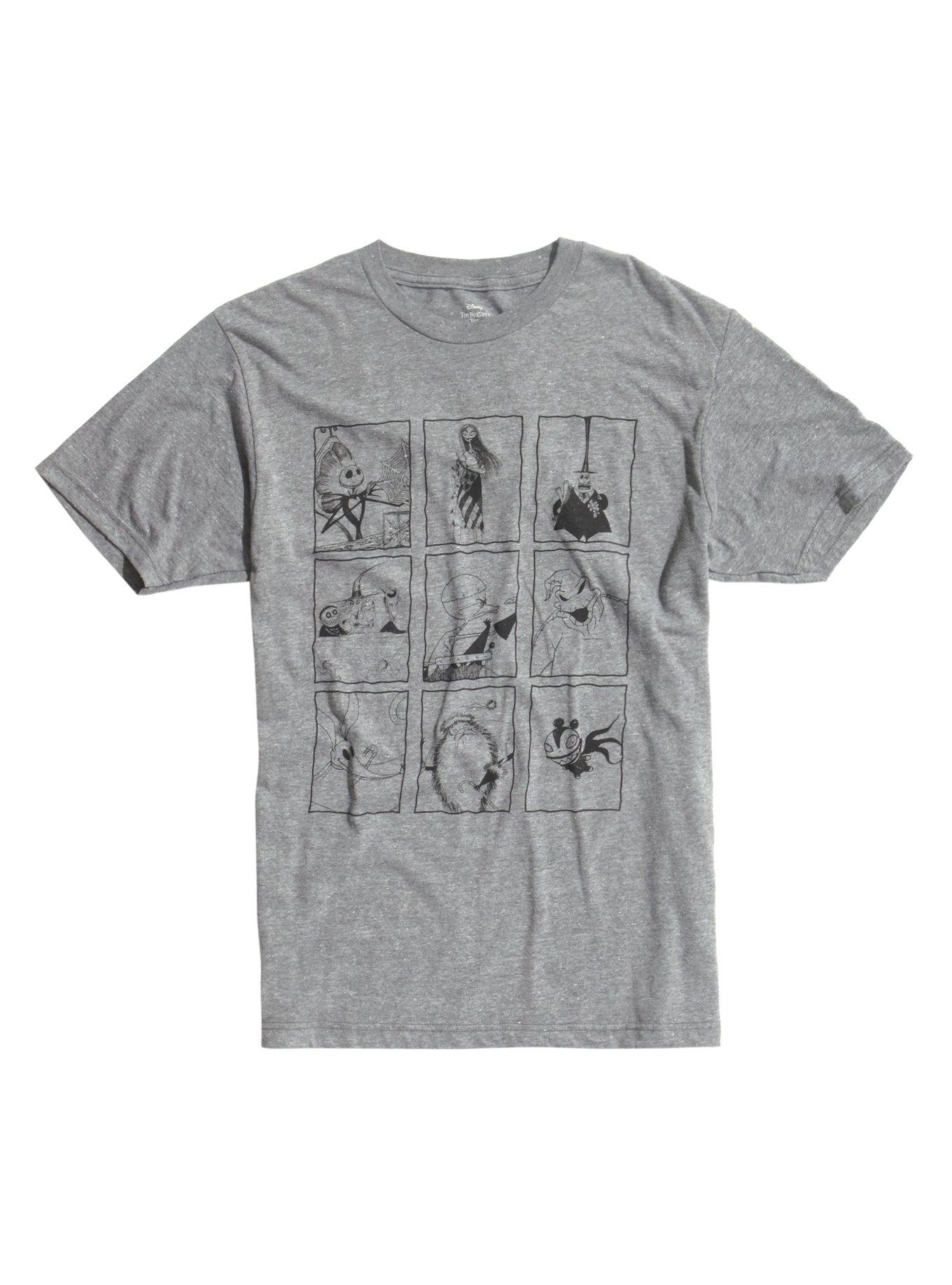 The Nightmare Before Christmas Characters T-Shirt, GREY, hi-res