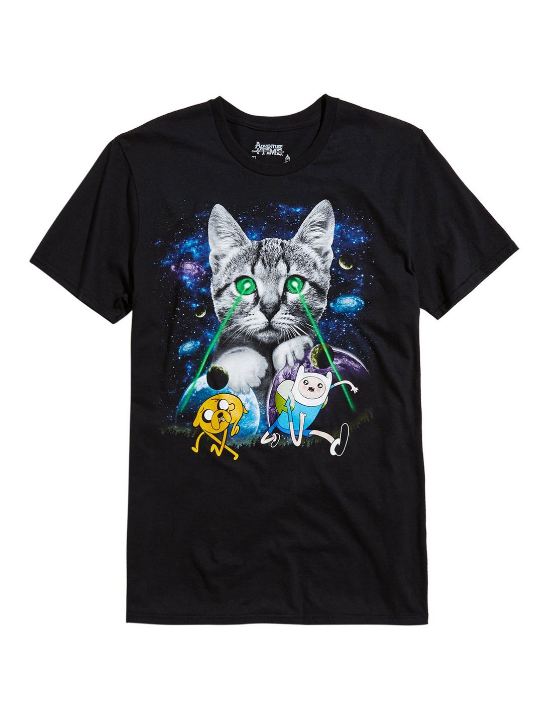 Adventure Time Galactic Laser Cat T-Shirt, BLACK, hi-res