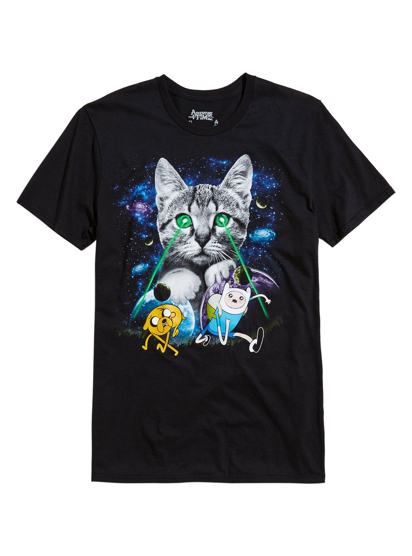 Adventure Time Galactic Laser Cat T-Shirt, BLACK, hi-res