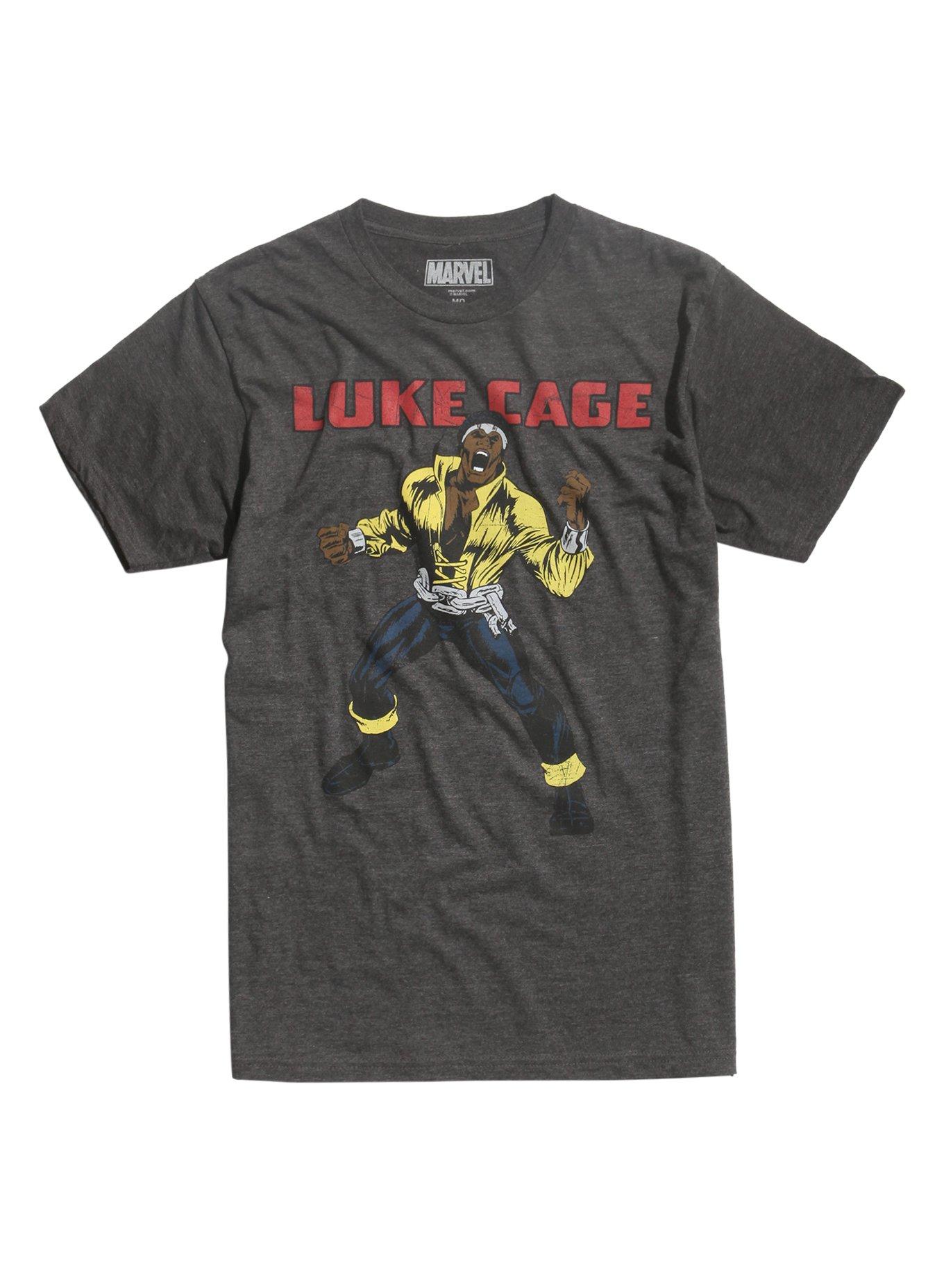 Marvel Luke Cage Retro T-Shirt, CHARCOAL HEATHER, hi-res