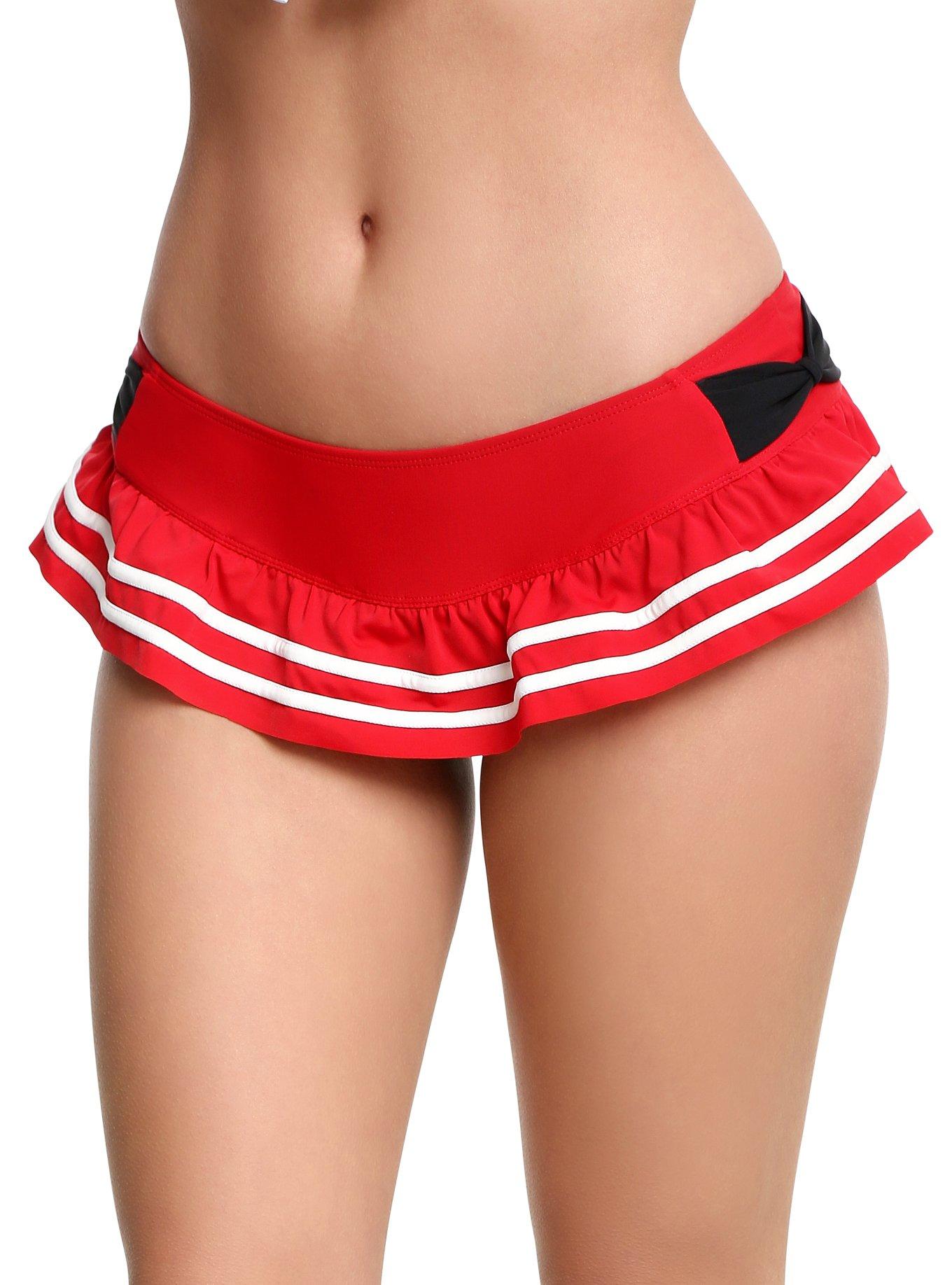 DC Comics Harley Quinn Ruffle Swim Bottoms, MULTI, hi-res