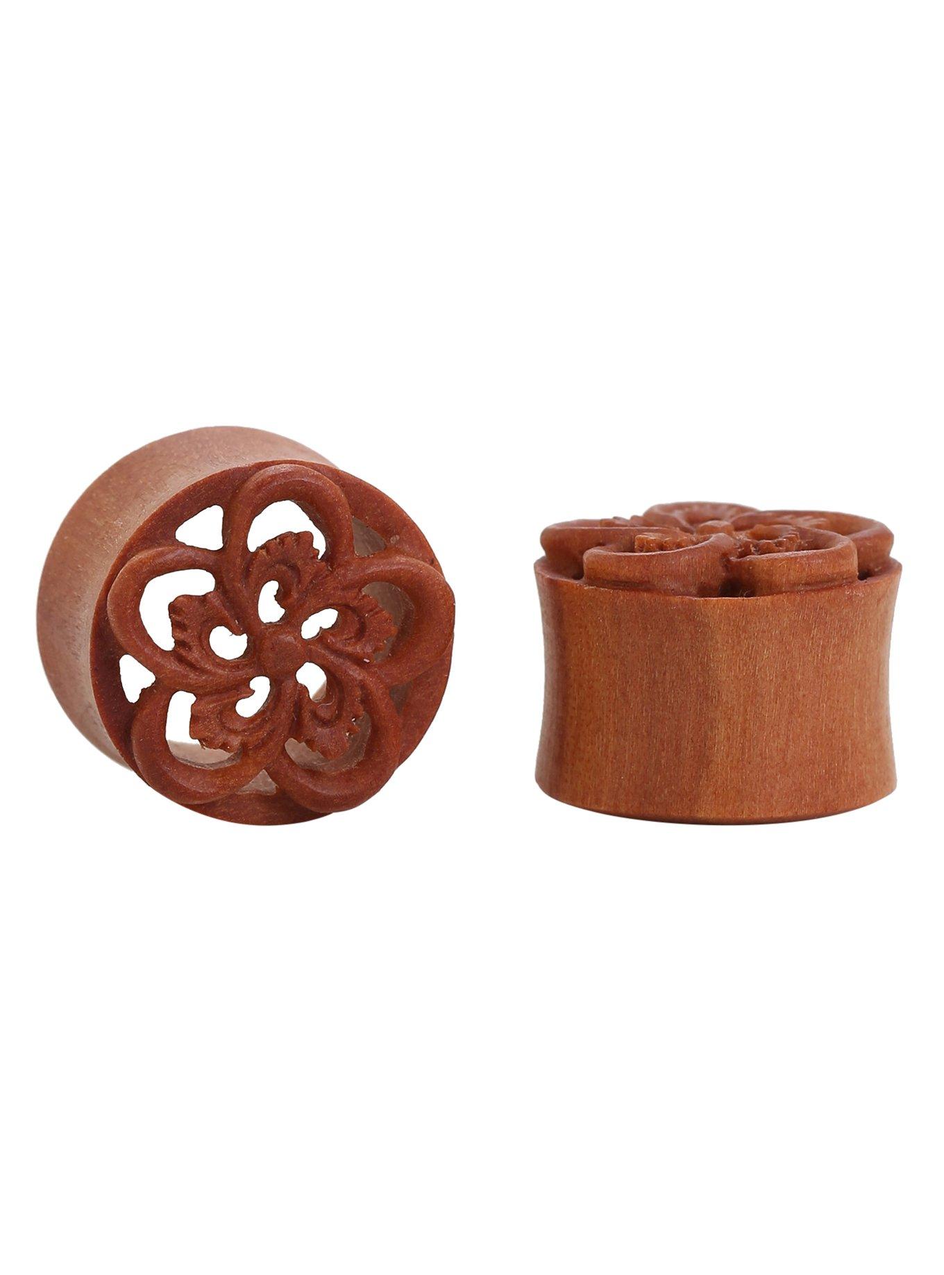 Urban Star Wood Tropical Crest Plug 2 Pack, BROWN, hi-res