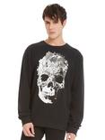 XXX RUDE Black Floral Skull Print Sweatshirt, BLACK, hi-res