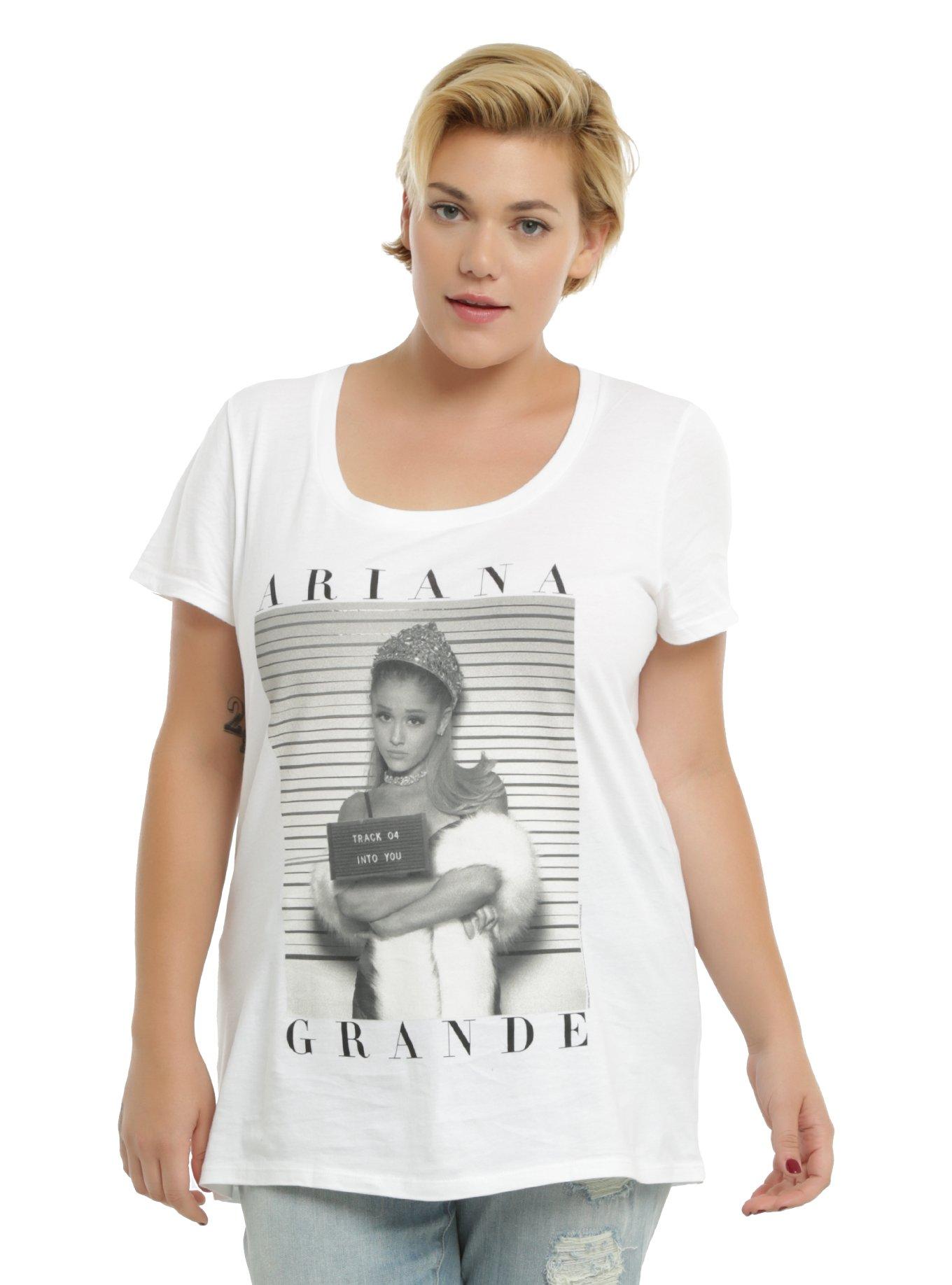 Ariana Grande Mugshot Girls T-Shirt Plus Size, WHITE, hi-res