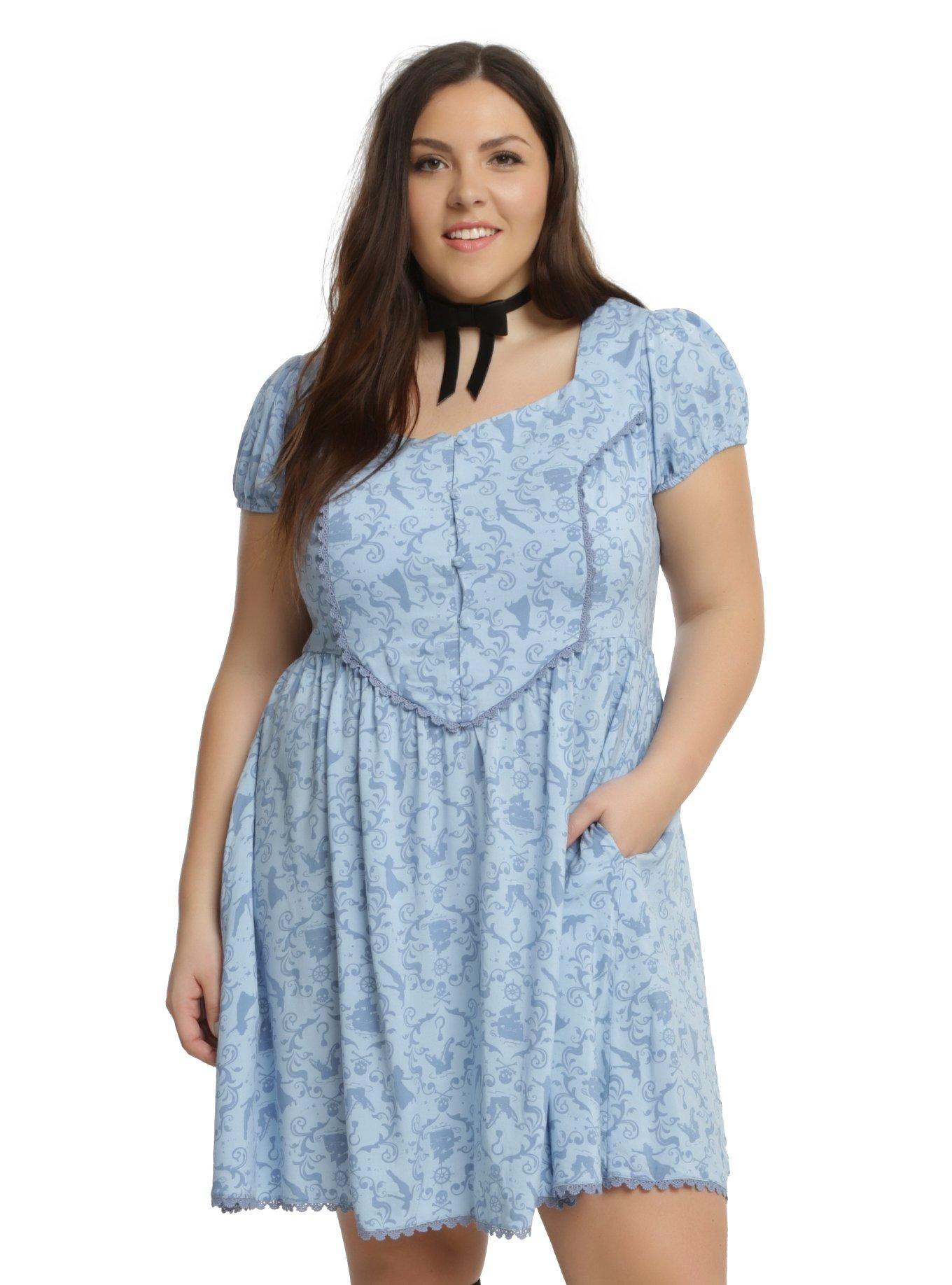 Disney Peter Pan Never Land Icon Dress Plus Size, BLUE, hi-res