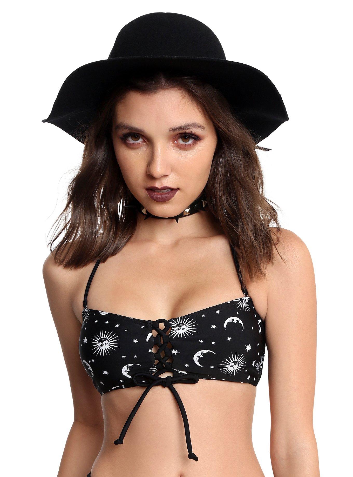 Sun & Moon Bandeau Swim Top, BLACK, hi-res