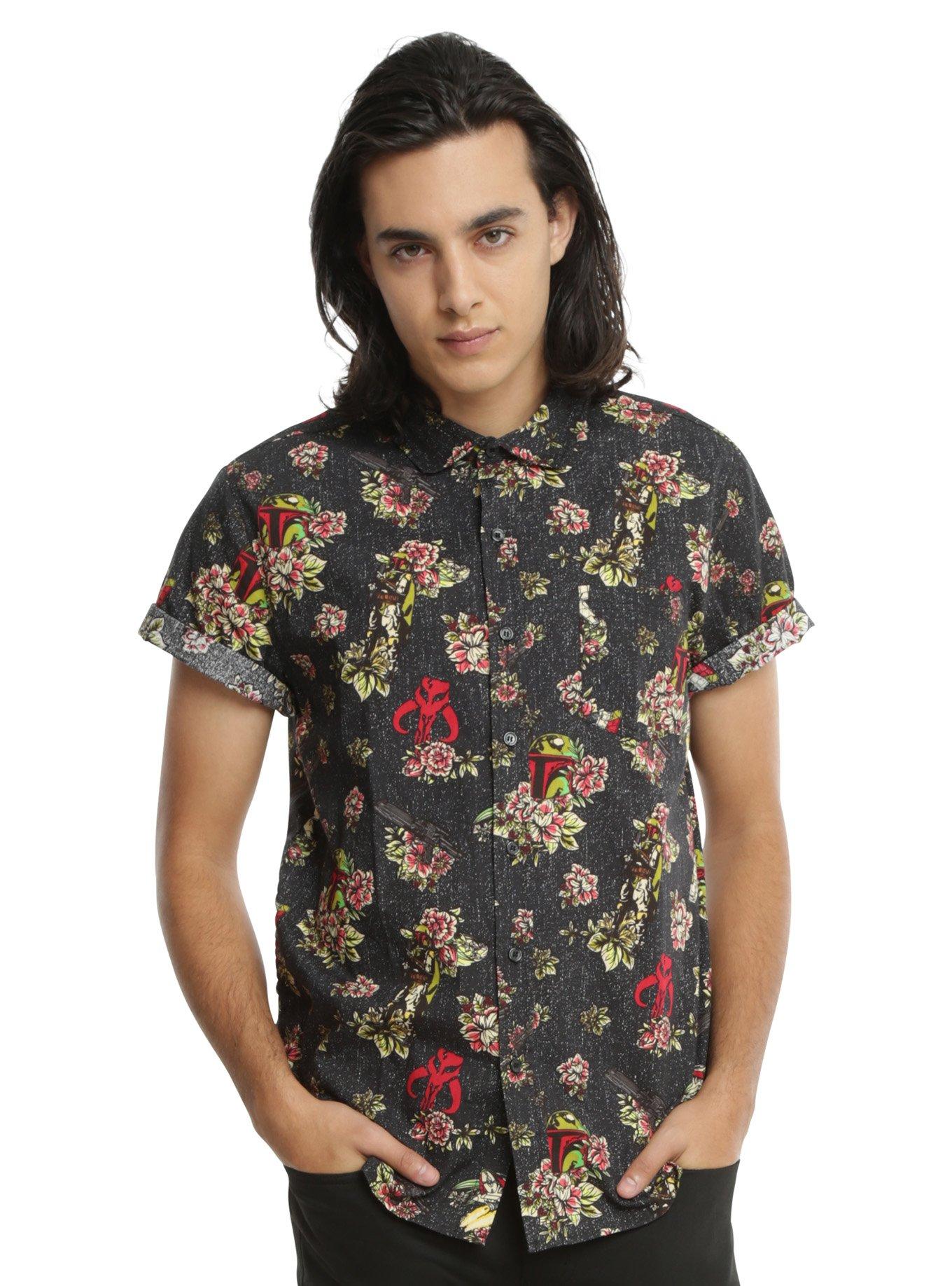 Star Wars Men's Button Down Shirt, Red This is The Bouquet, S