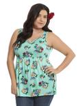 Disney Lilo & Stitch Floral Girls Tank Top Plus Size, MINT, hi-res