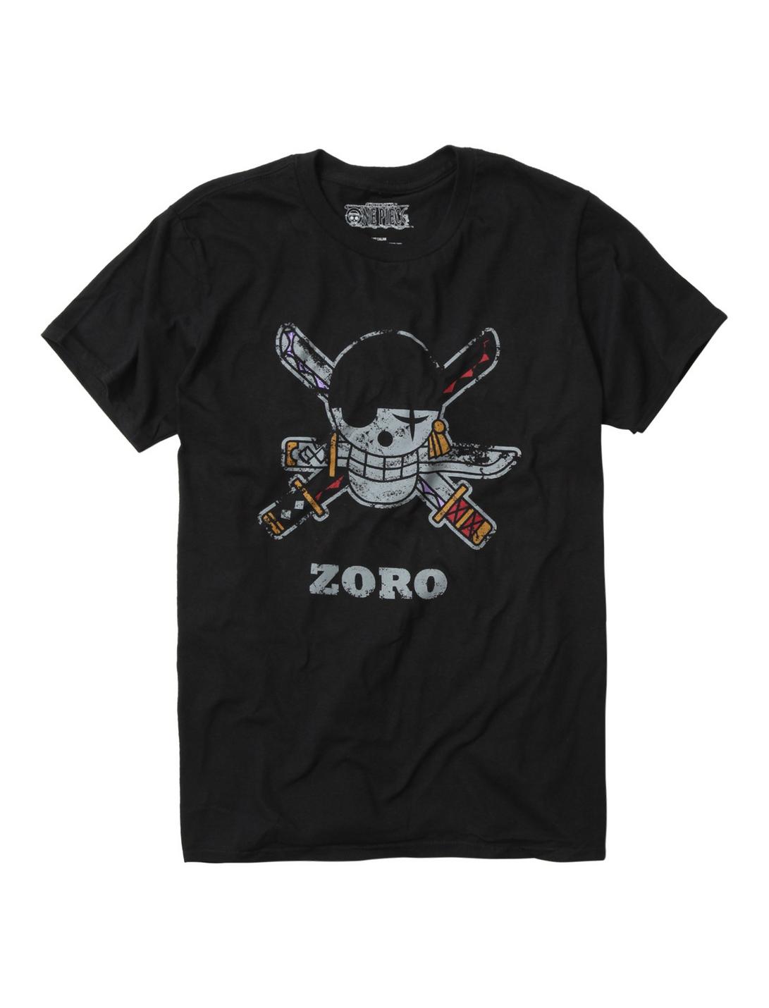 One Piece Zoro Logo T-Shirt, BLACK, hi-res