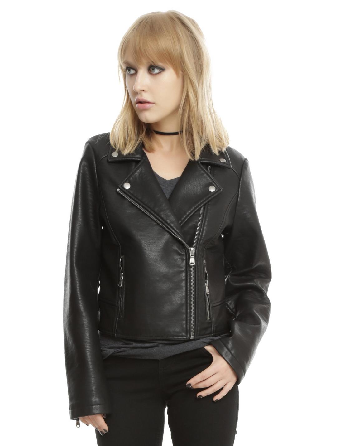 Black Faux Leather Girls Motorcycle Jacket | Hot Topic
