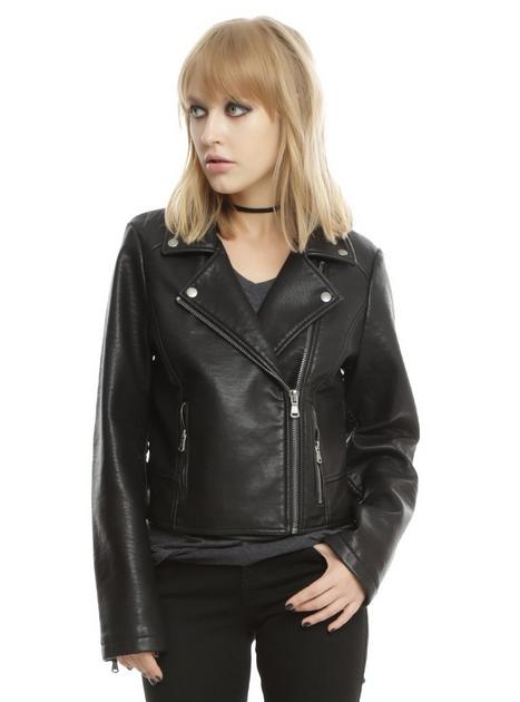 Black Faux Leather Girls Motorcycle Jacket | Hot Topic