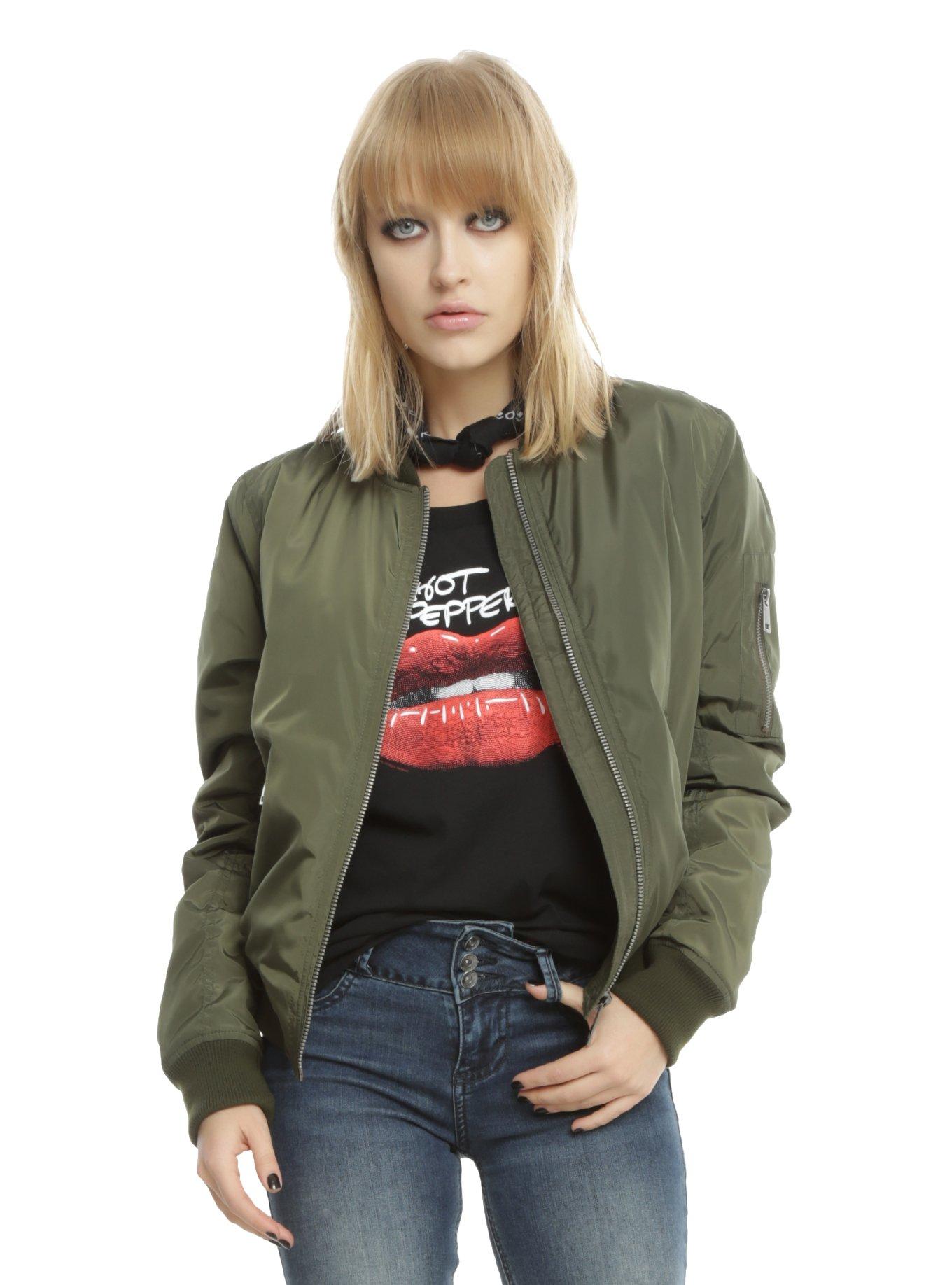 Girls green 2024 bomber jacket