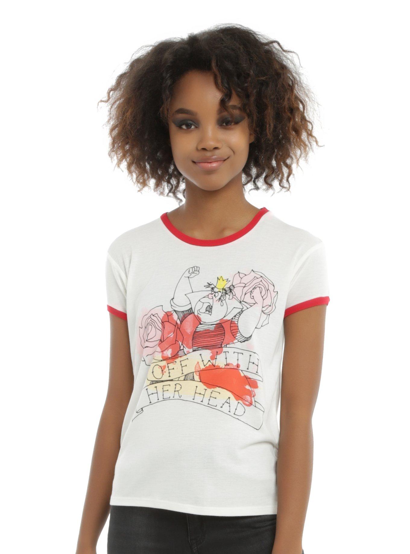 Disney Alice In Wonderland Queen Of Hearts Girls Ringer T-Shirt, WHITE, hi-res