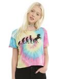Tie Dye Unicorn Evolution Girls Crop T-Shirt, TIE DYE, hi-res