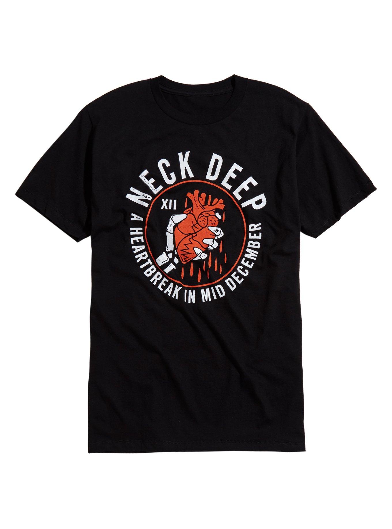 Neck Deep December Heart T-Shirt, BLACK, hi-res