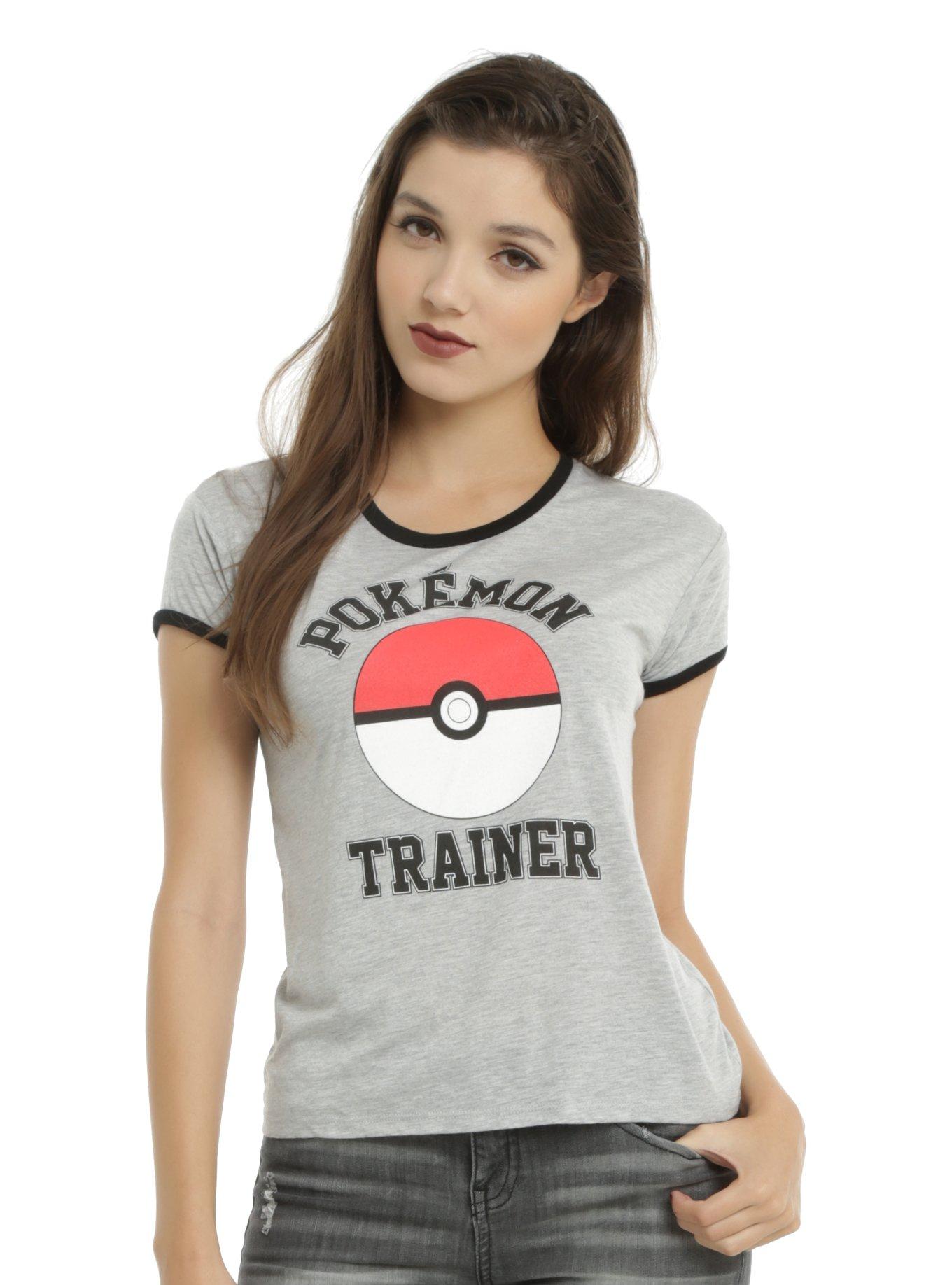 Pokemon Trainer Girls Ringer T-Shirt, GREY, hi-res