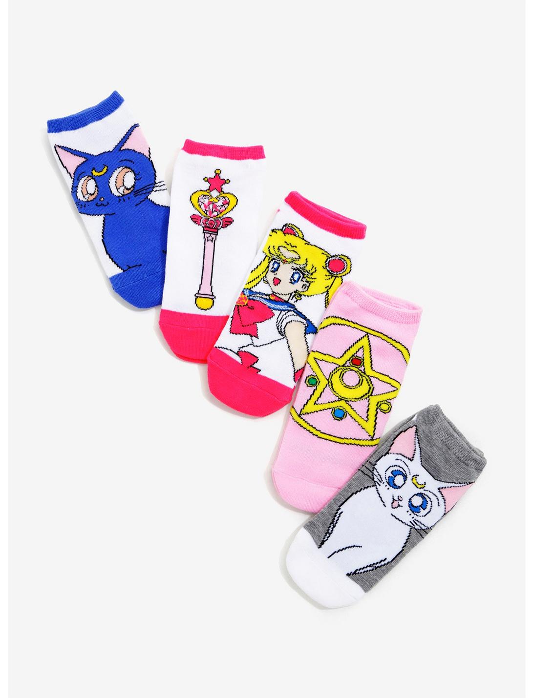 Sailor Moon No-Show Socks 5 Pair, , hi-res