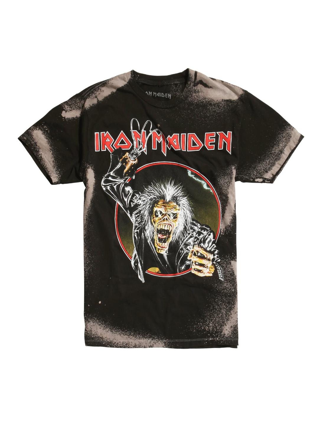 Iron Maiden Eddie Hook Bleached T-Shirt, BLACK, hi-res