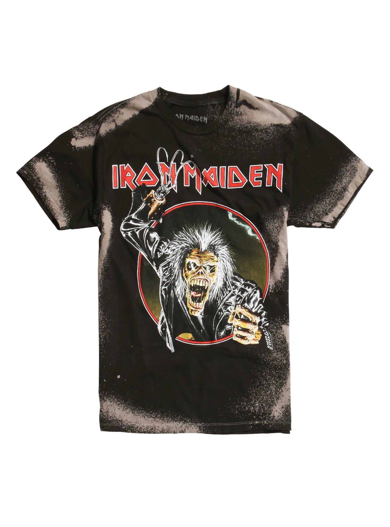 Iron Maiden Eddie Hook Bleached T-Shirt, BLACK, hi-res