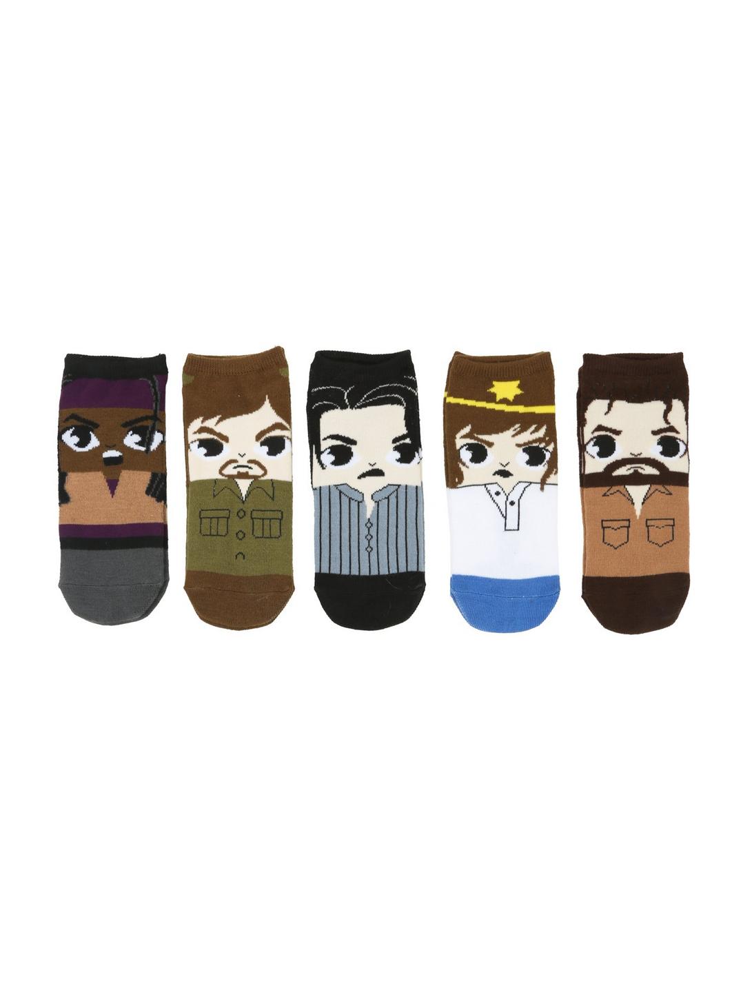 The Walking Dead Chibi No-Show Sock 5 Pair, , hi-res