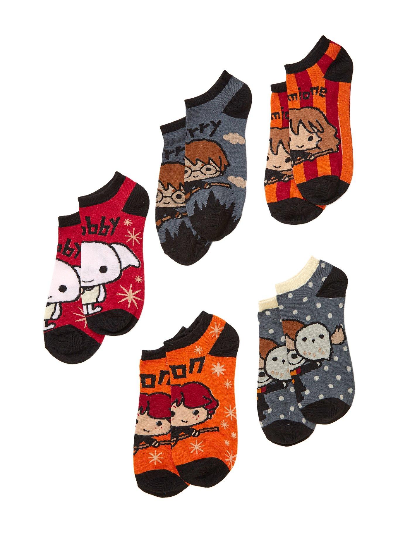 Harry Potter Chibi No-Show Socks 5 Pair, , hi-res