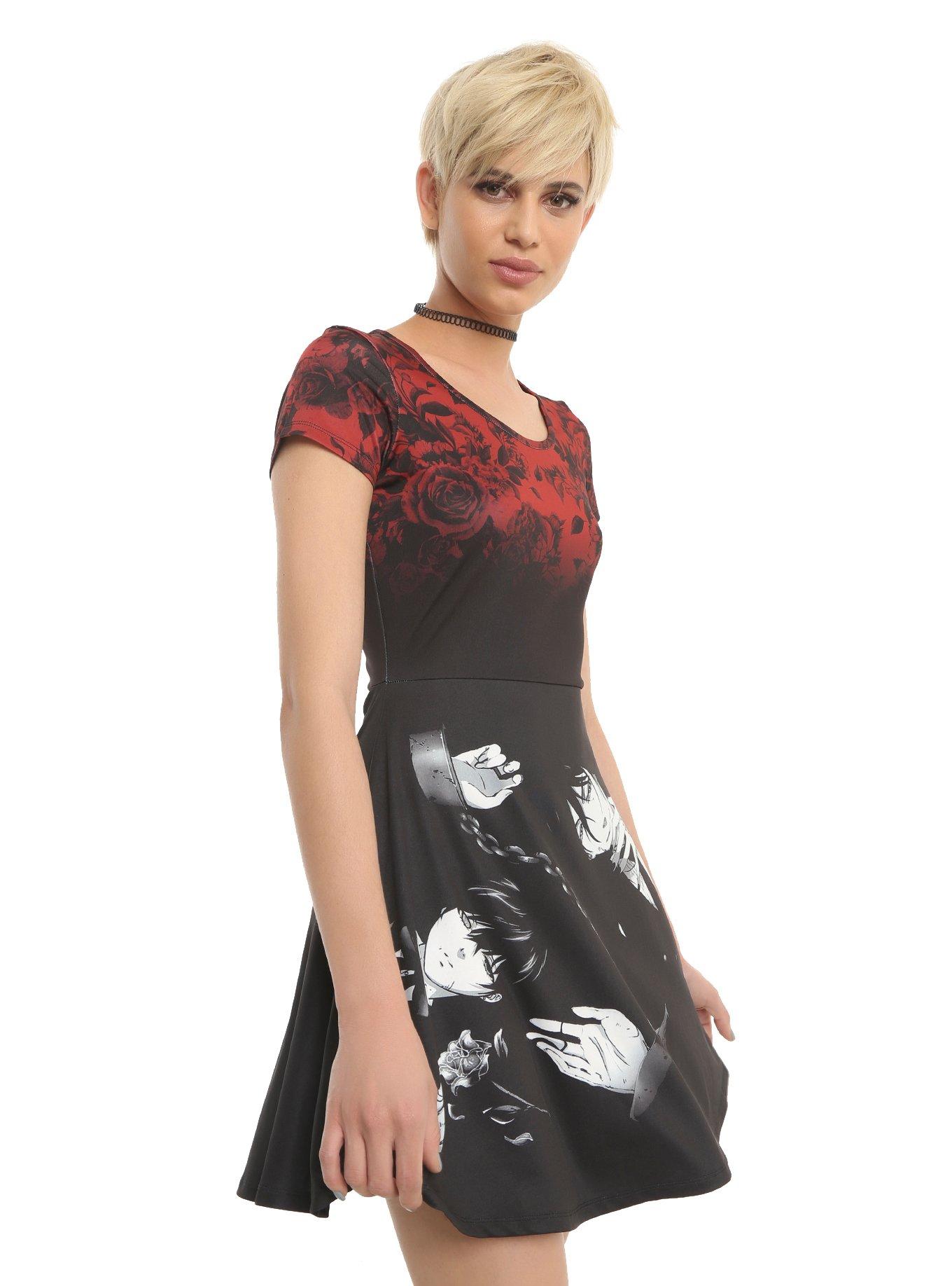 Black Butler Roses Sebastian And Ciel Dress, BLACK, hi-res