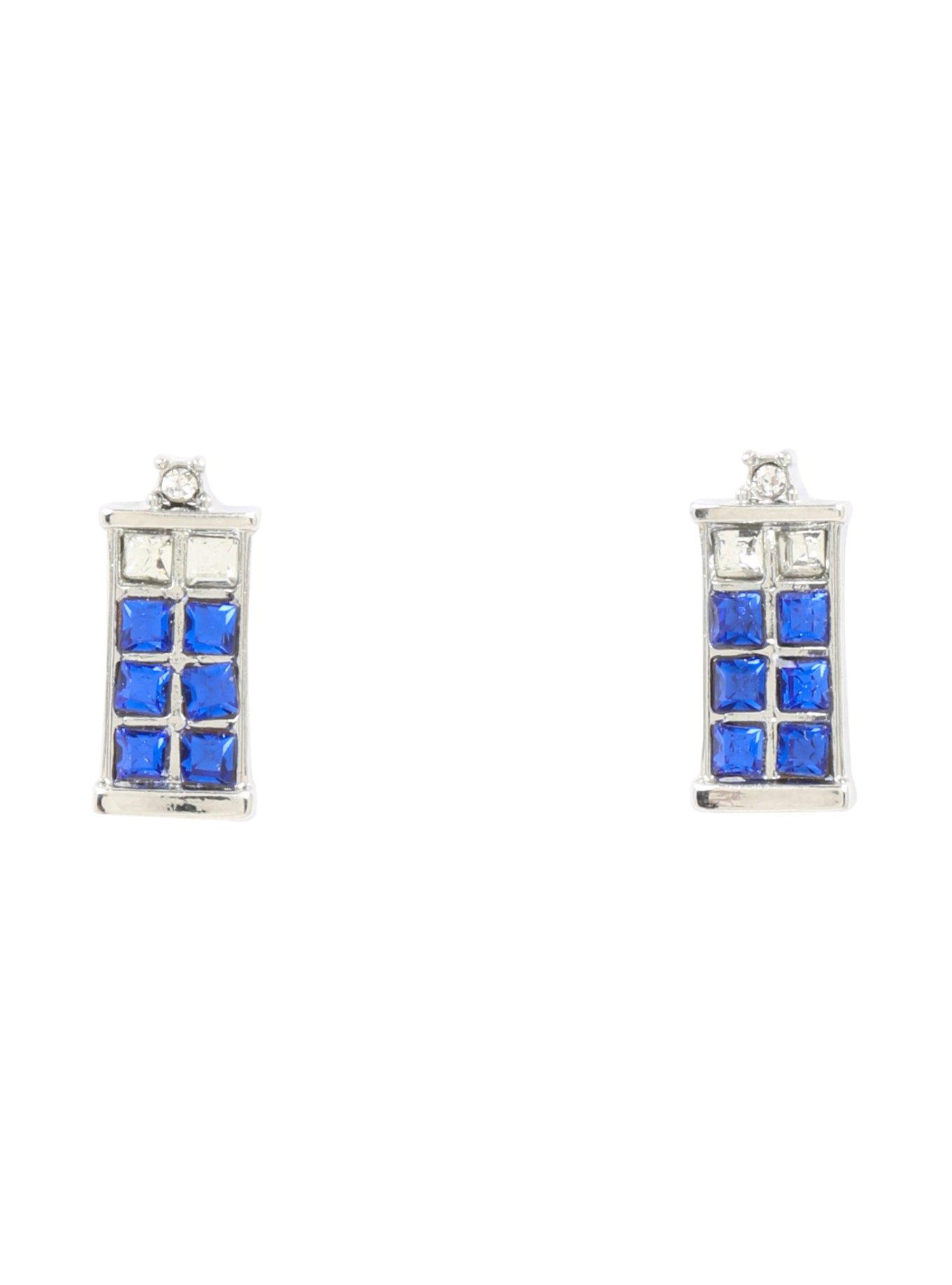 Doctor Who Bling TARDIS Stud Earrings, , hi-res