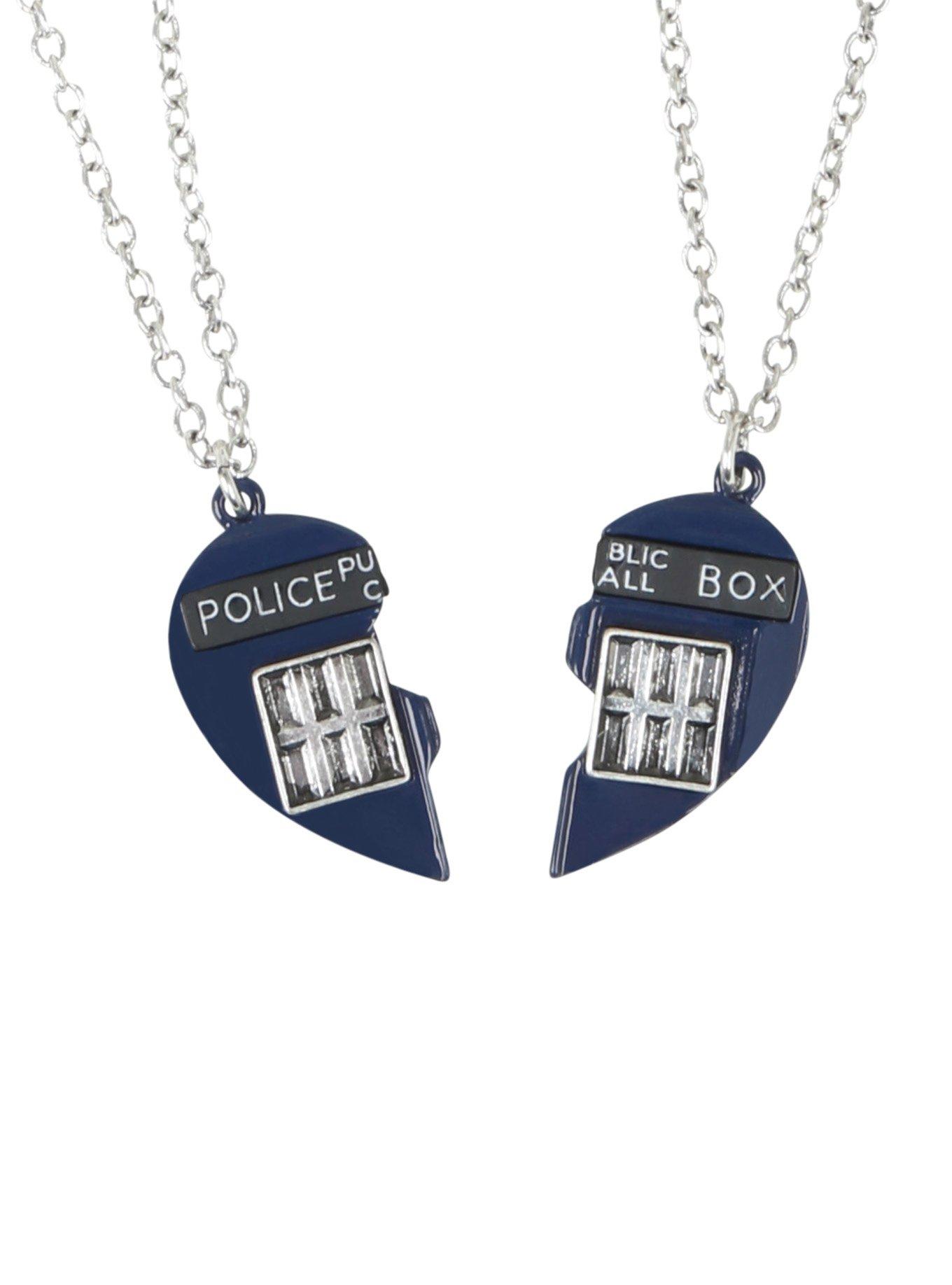 Doctor Who TARDIS Heart Best Friend Necklace Set, , hi-res