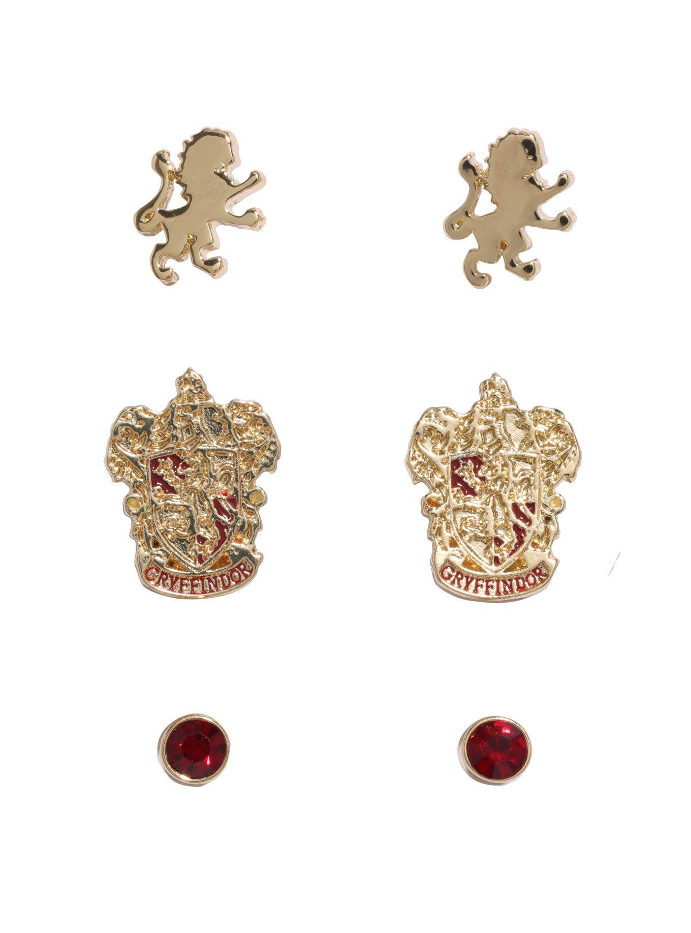 Harry Potter Gryffindor Crest Earrings, , hi-res