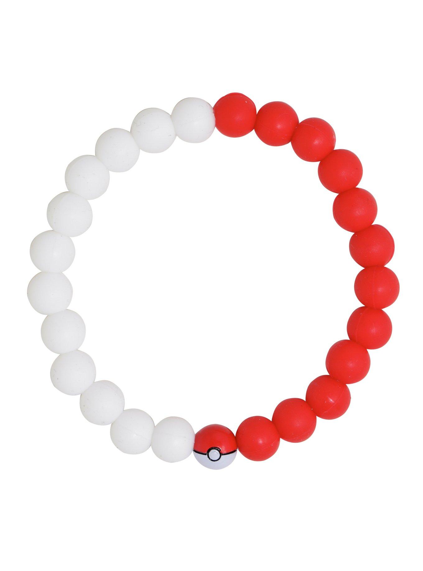 Pokemon Poke Ball Beaded Stretch Bracelet, , hi-res view 1