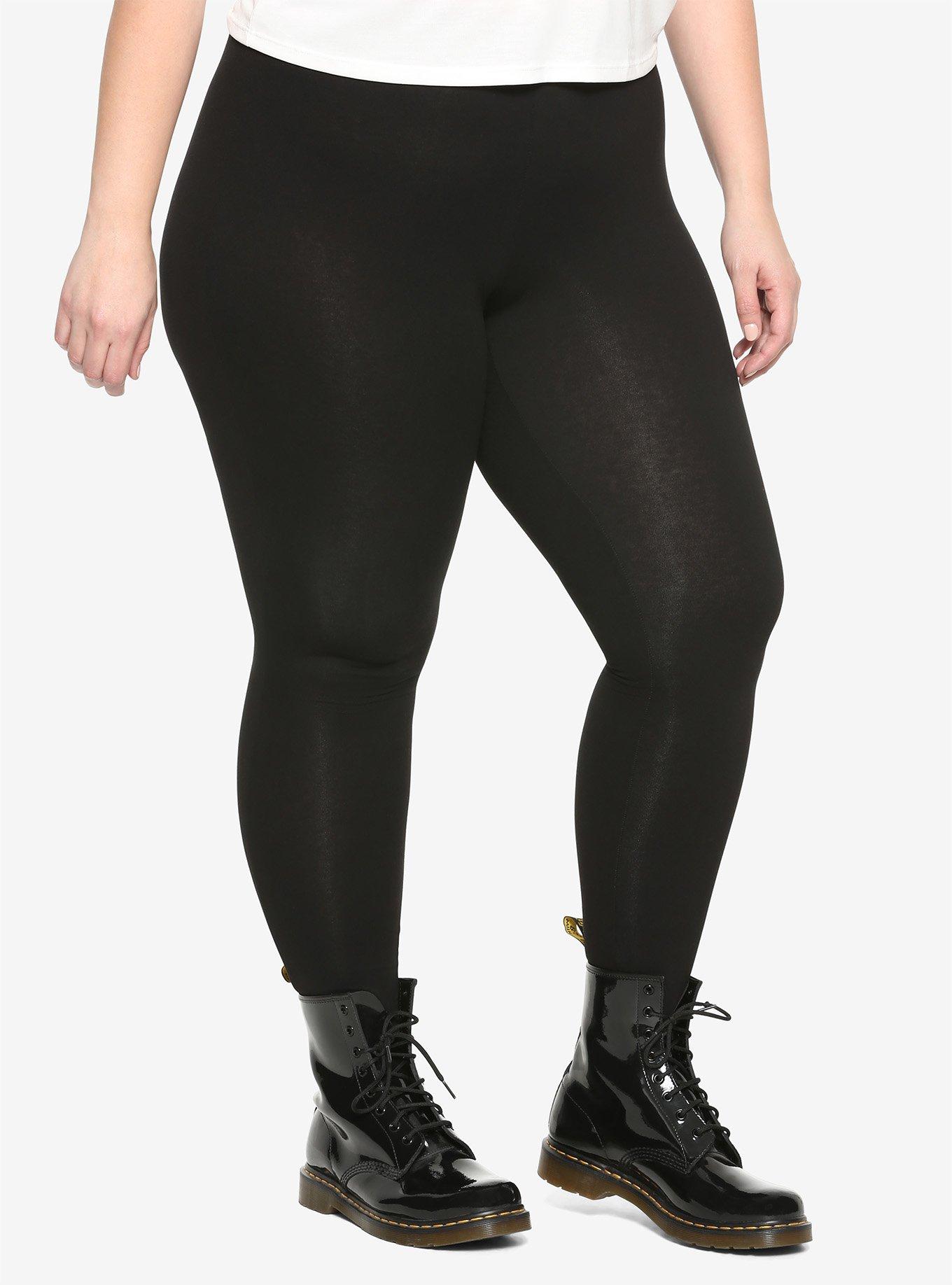 Blackheart Black Leggings Plus Size, BLACK, hi-res