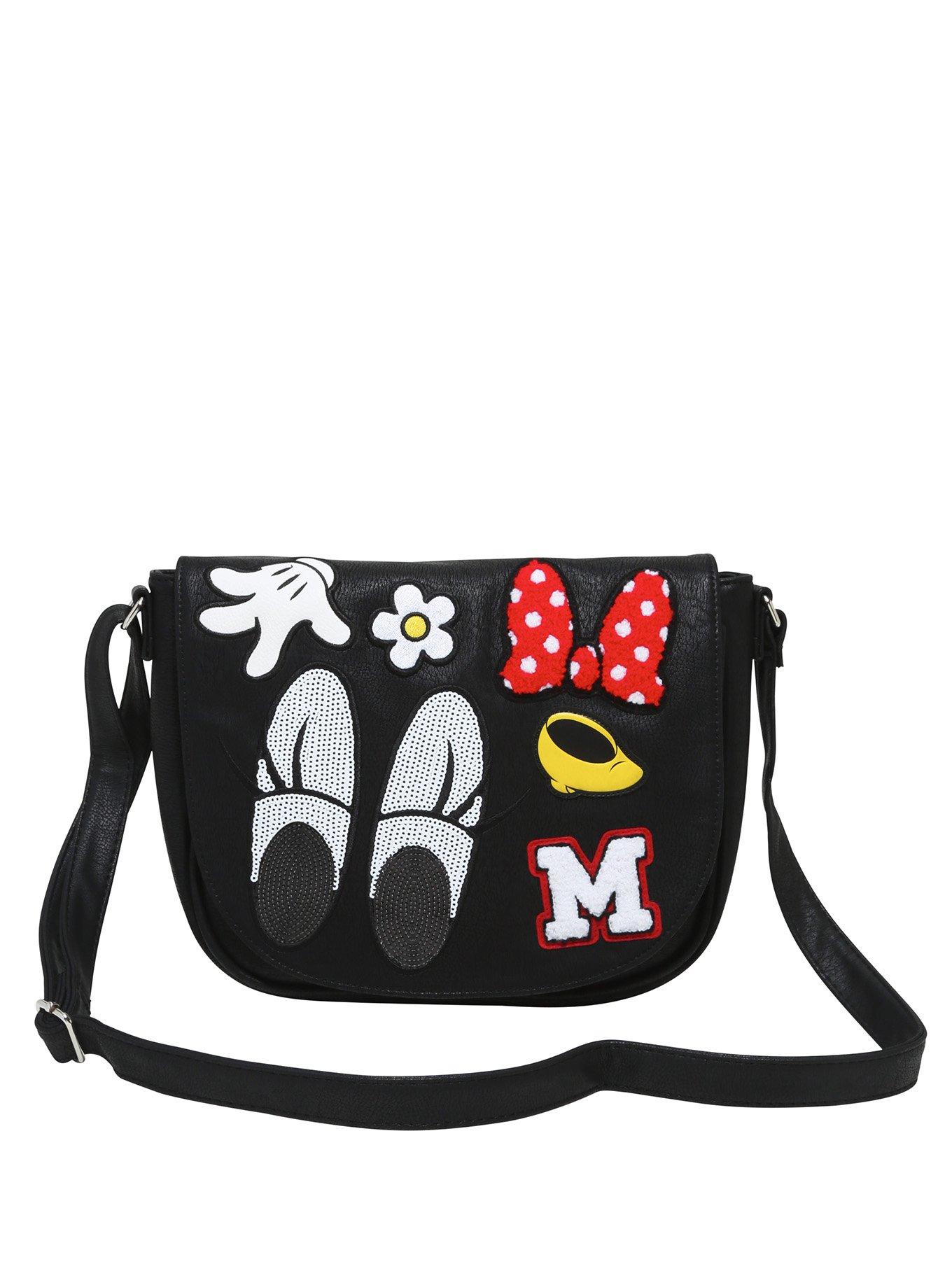 Loungefly Disney Minnie Mouse Patch Saddle Bag | Hot Topic