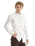 Fantastic Beasts And Where To Find Them Newt Scamander Symbols Woven Button-Up, WHITE, hi-res