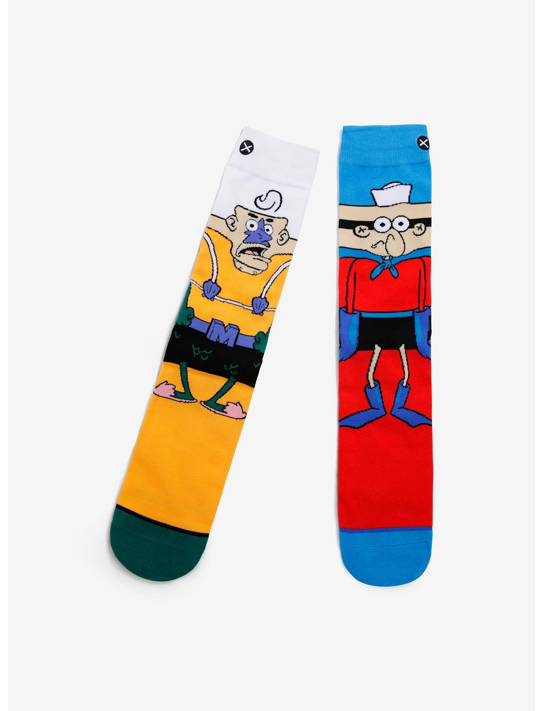 Odd Sox SpongeBob Mermaid Man & Barnacle Boy Crew Socks, , hi-res