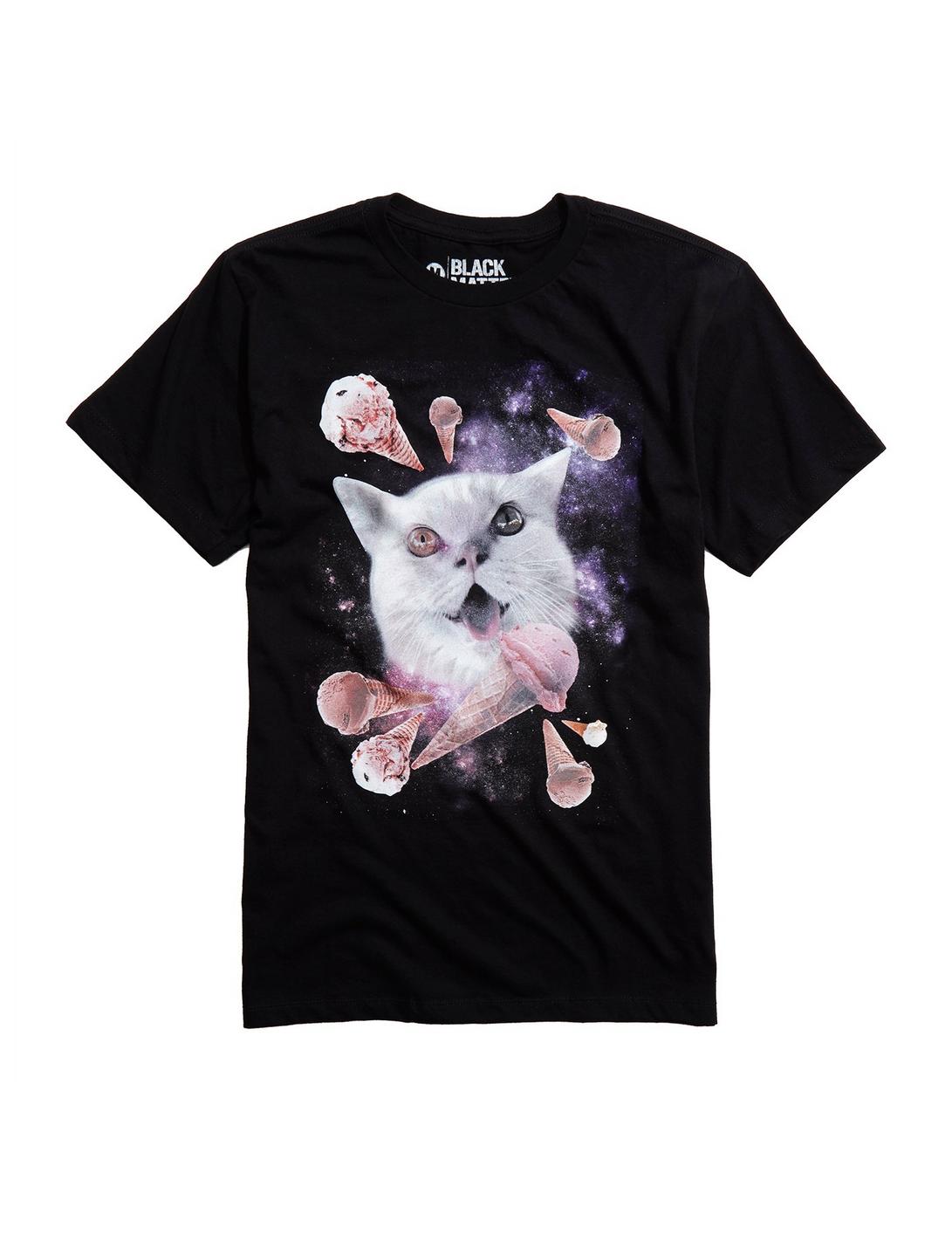 Cat Brain Freeze T-Shirt, BLACK, hi-res