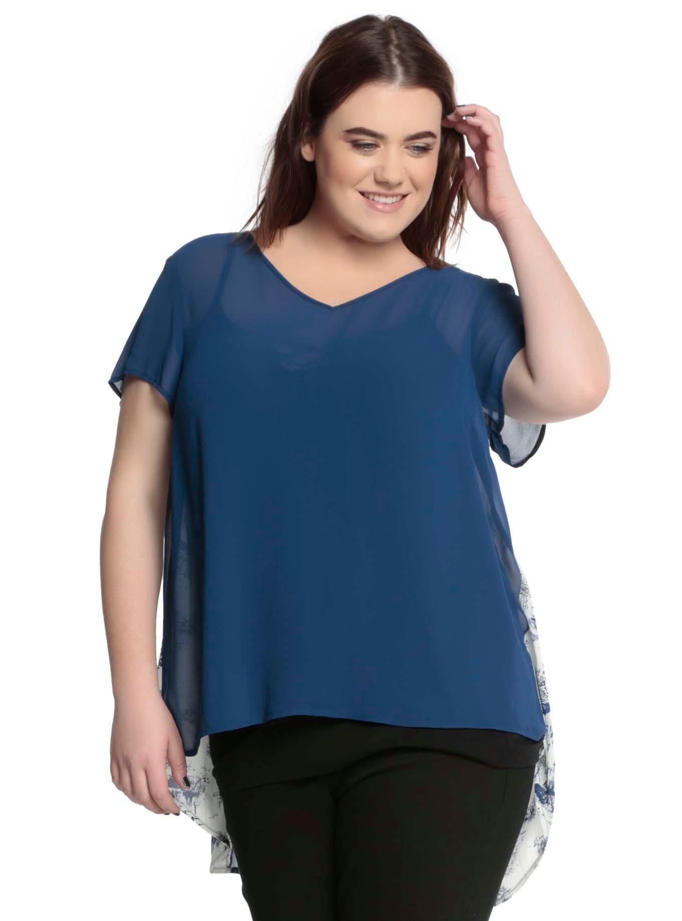 Disney Princess Toile Girls Top Plus Size, BLUE, hi-res