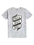 Fall Out Boy Banner Logo Splatter T-Shirt, HEATHER GREY, hi-res