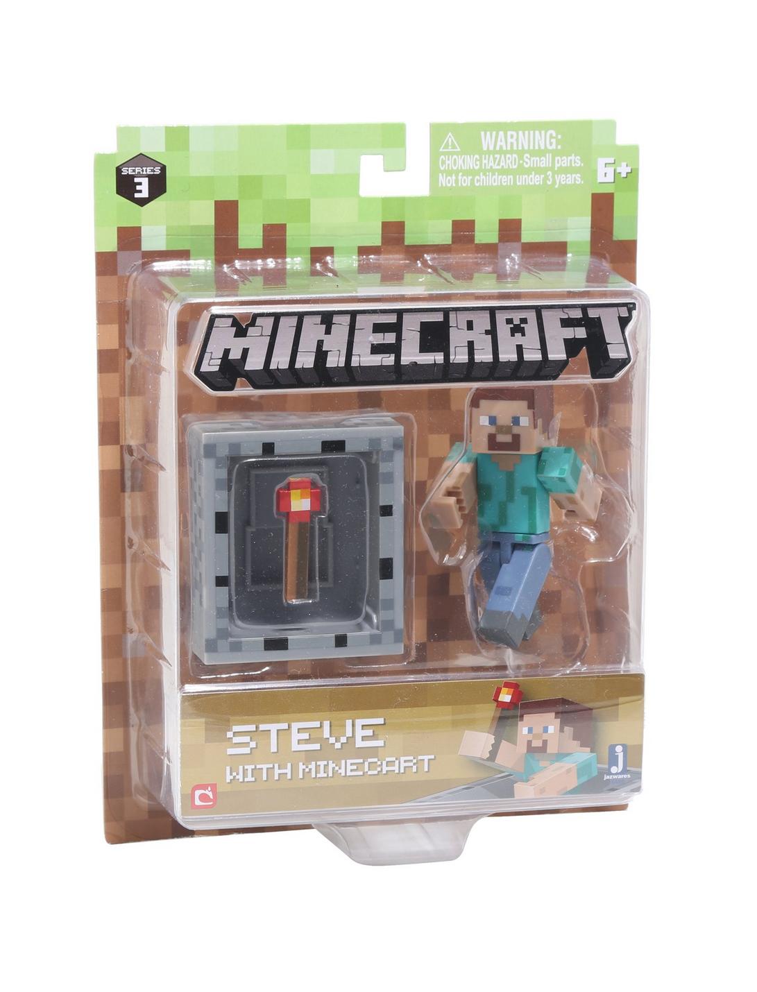 Minecraft Series 3 Steve With Minecart Action Figure, , hi-res