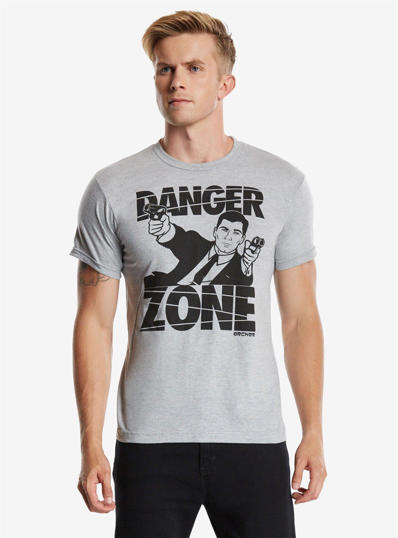 Archer Danger Zone T-Shirt, CHARCOAL, hi-res